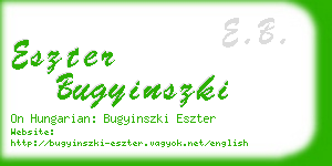 eszter bugyinszki business card